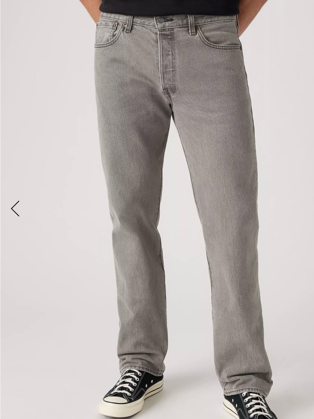 Levi's 501 Original Fit Gray Button Fly Jeans - Men's W38 L30